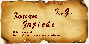 Kovan Gajicki vizit kartica